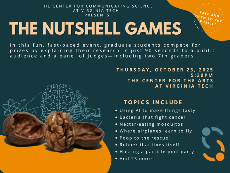 See graduate researchers wow the crowd on Oct. 23 at the Nutshell Games