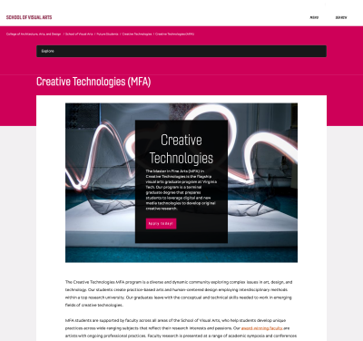 Creative Technologies (MFA)