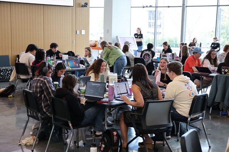 Students working together at DesignUP event