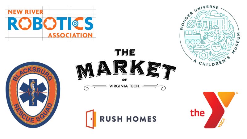Graphic including logos that were designed at DesignUP
