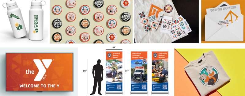 Photo collage of designs from DesignUP event